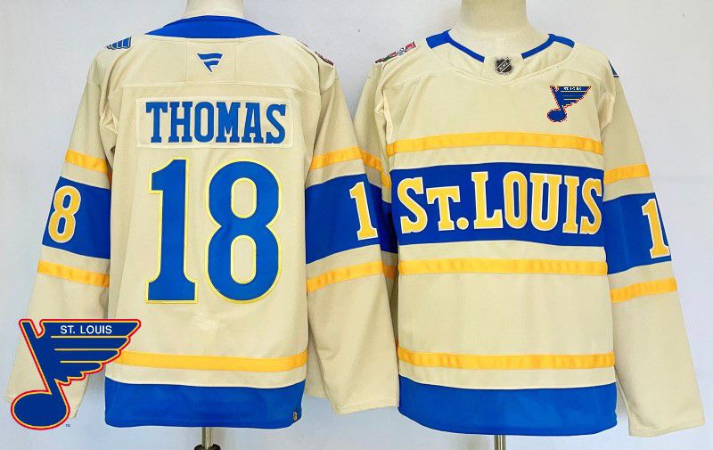 Men St.Louis Blues #18 Thomas Cream Fanatics 2025 NHL Jersey style 3